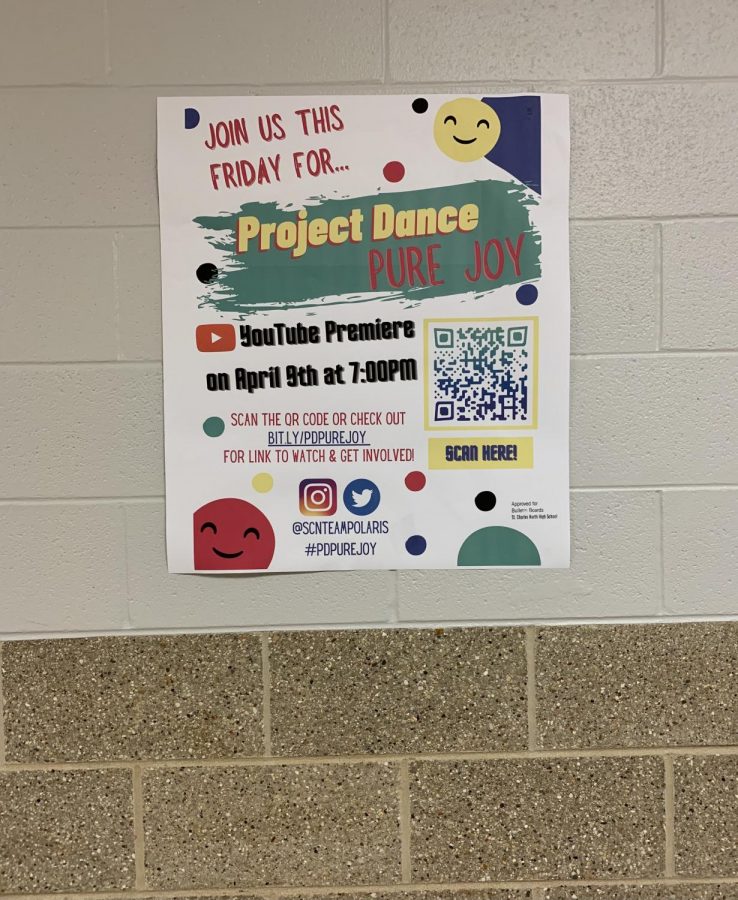 Posters around North advertised Project Dance Pure Joy and invited students and staff to visit the link to watch the live YouTube premiere.