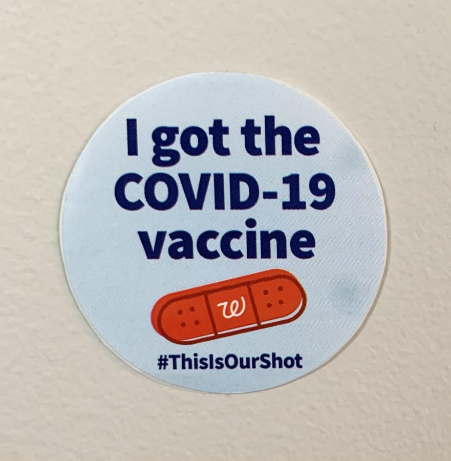 Many vaccine places have given out stickers when people have recieved their shots.