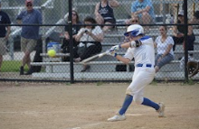 Roberson swings during her time at bat