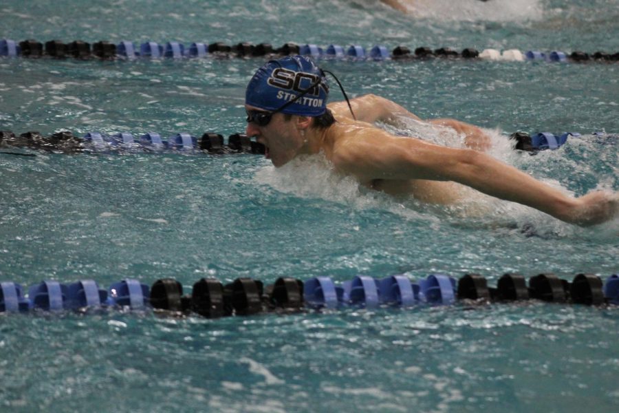 Junior Matthew Stratton swims during one of the teams practices.