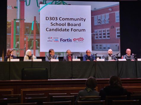 Several of the candidates participate in a forum at the Arcada Theatre on March 14.