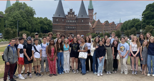 North students and their German exchange students sightseeing in Germany
