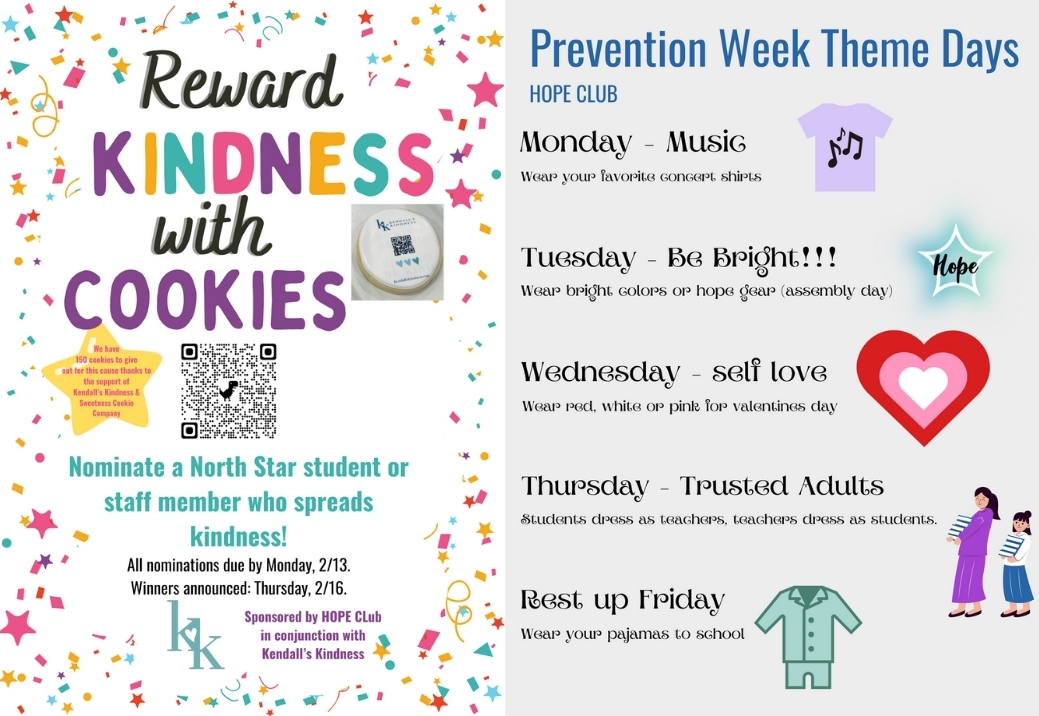HOPE Club: Cookies for Kindness and Prevention Week Theme Days
