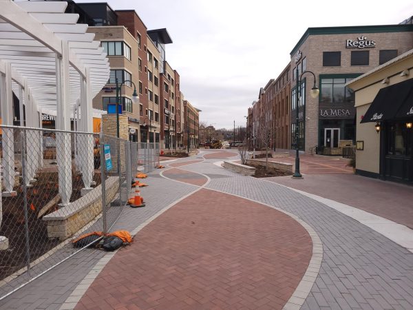 The First Street Plaza has officially opened; however, some renovations are still being made.