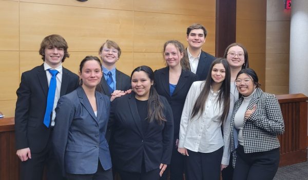 The North Mock Trial team at the Kane County Mock Trial Tournament.