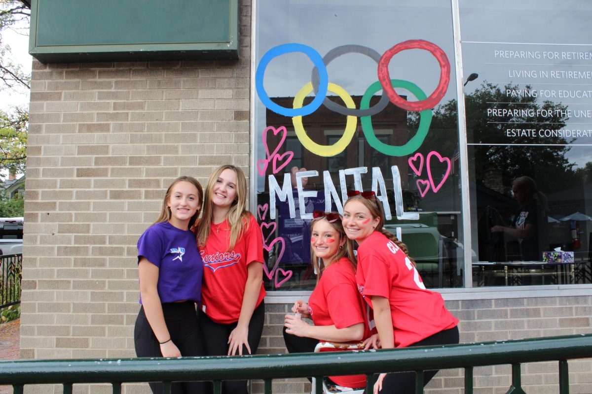 Freshman Brynn Springborn and seniors Abby Springborn, Melina Albrecht and Abby Sebesta