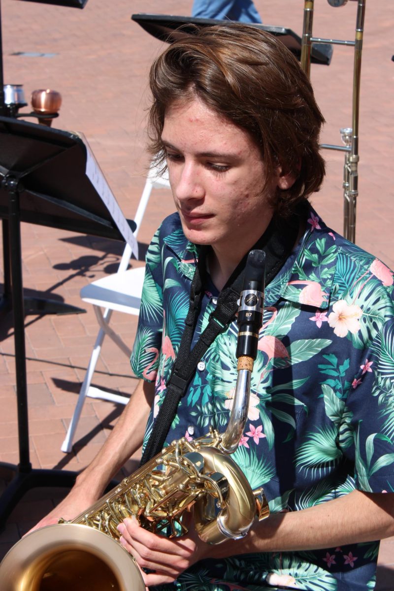 Junior Max Sansone at the 1st Street Plaza.