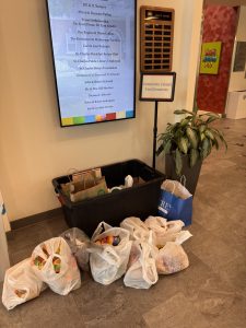 Bags of food at St. Charles Public Library