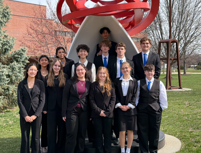 North's Mock Trial team together in front of Springfield Community College.